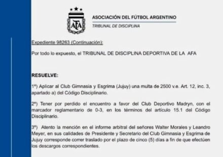 Polémico fallo en el Reducido de la PN: La AFA le dio por ganado el partido de ida a Deportivo Madryn ante Gimnasia de Jujuy tras la denuncia del árbitro Julio Comesaña